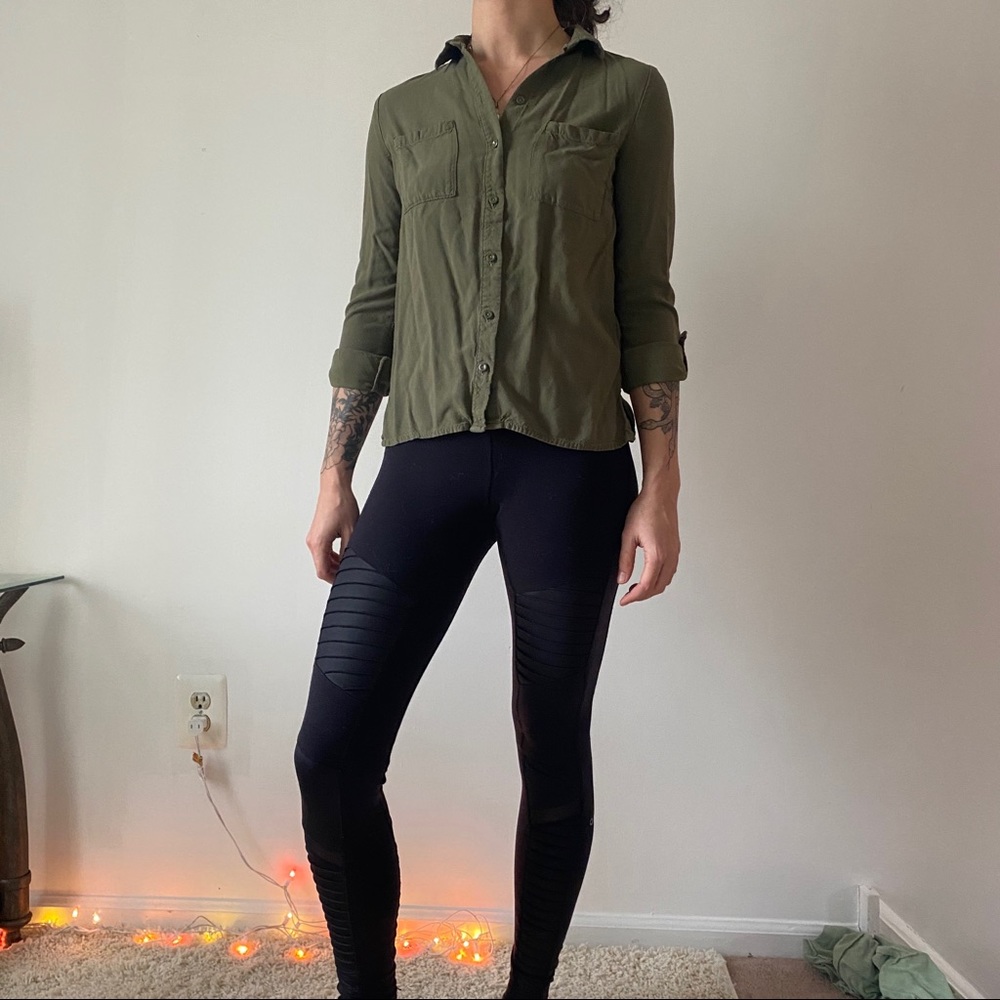 Army Green Button Down Shirt
